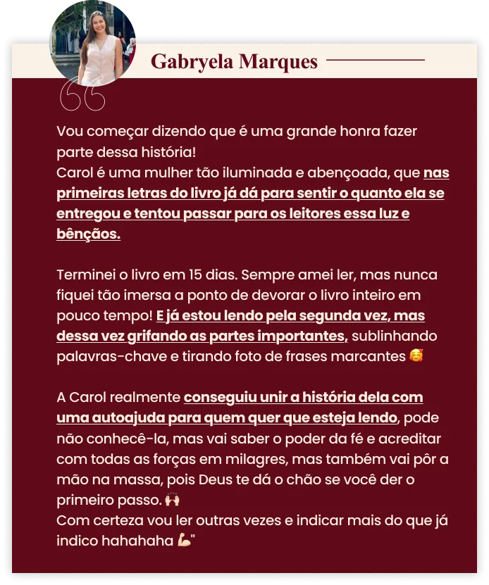 Gabryela Depoimentos